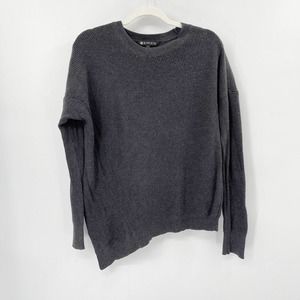 Athleta Rest Day Asymmetrical Pullover Sweater Size S Gray Crewneck‎ Ribbed Knit